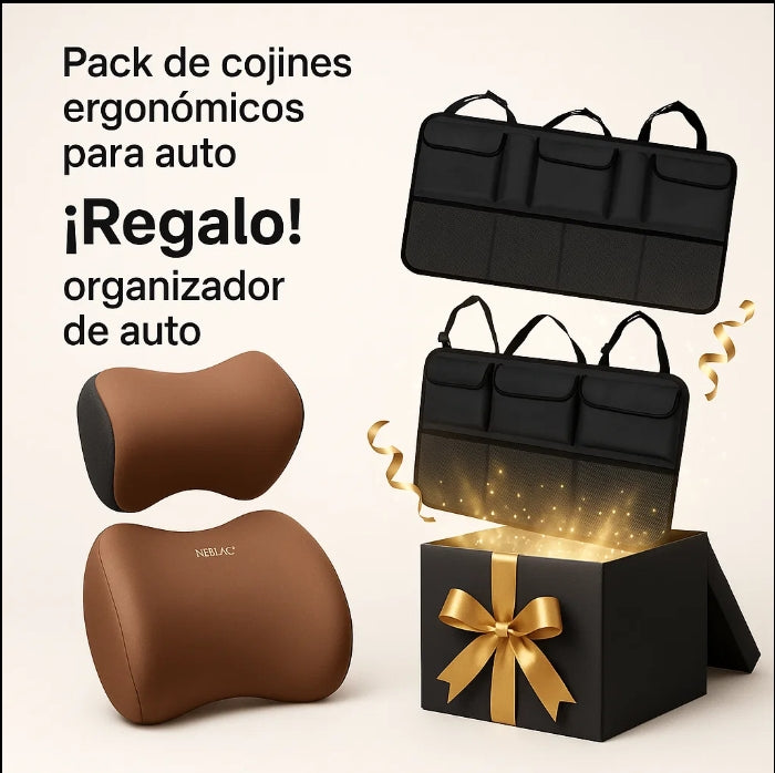 COJIN ERGONÓMICO PARA AUTO - PACK