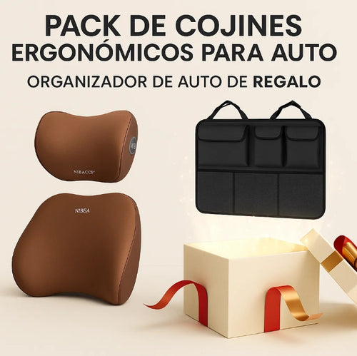 COJIN ERGONÓMICO PARA AUTO - PACK