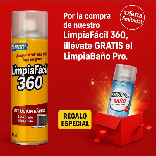 ¡Llévate el LimpiaFácil 360 y recibe GRATIS un Limpiador de Baño Pro!